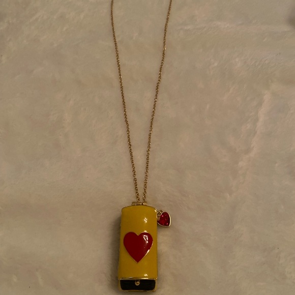 Betsty Johnson Yellow bus  Necklace with Red Heart Pendant - Picture 6 of 7